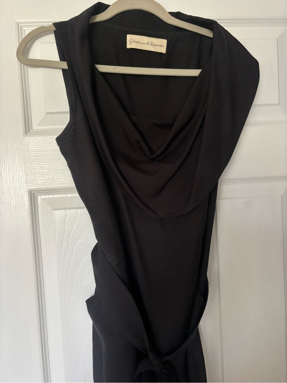 Black Draped Neck Dress 100% silk